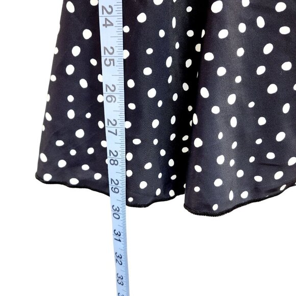 Polka Dot Ruffle One-Piece Swimsuit With Wrap Tie - Aidonger Size S Navy White - Picture 9 of 10